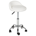 Козметичен стол (работен) - бял с полуоблегалка
